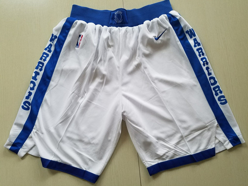 2018 Men NBA Nike Golden State Warriors white shorts->golden state warriors->NBA Jersey